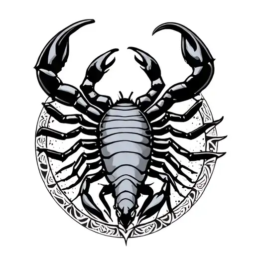 Astrological Sign Scorpion And Mandala Design Incorporating