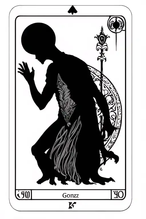 Tarot Card Gomez Adams Silhouette