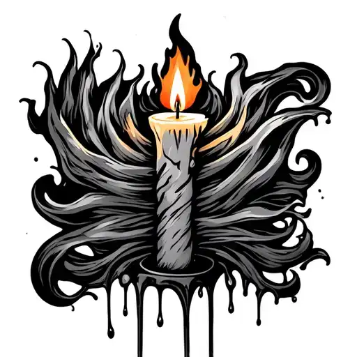 Gothic Burning Candle Wax Dripping
