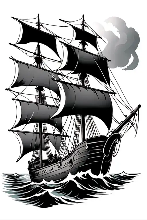 Pirate Ship Navigating