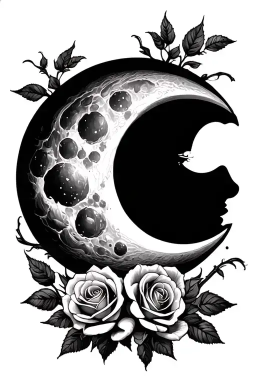 Moon With Roses