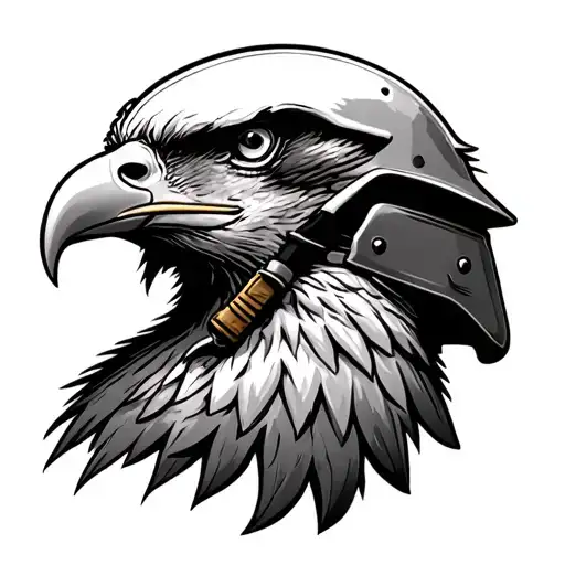 Us Army Infantry Helmet Merging With A Majestic Bald Eagle