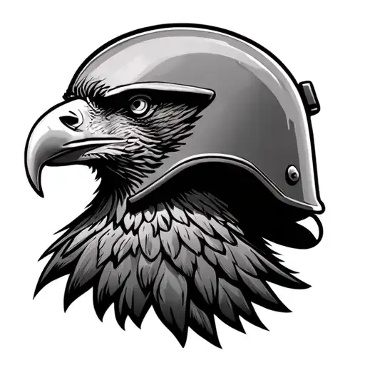 Us Army Infantry Helmet Merging With A Majestic Bald Eagle