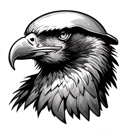 Us Army Infantry Helmet Merging With A Majestic Bald Eagle