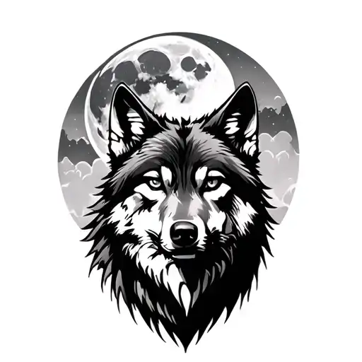 Wolf Face Under The Moon