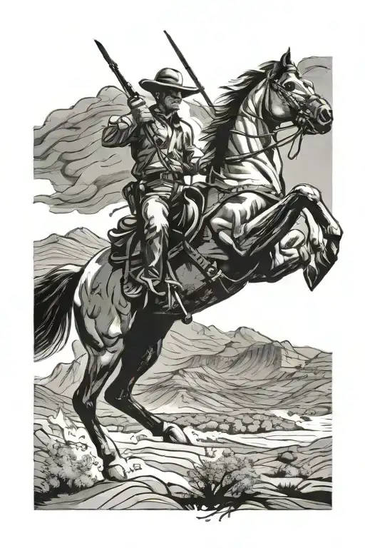 Cowboy Riding A Horse