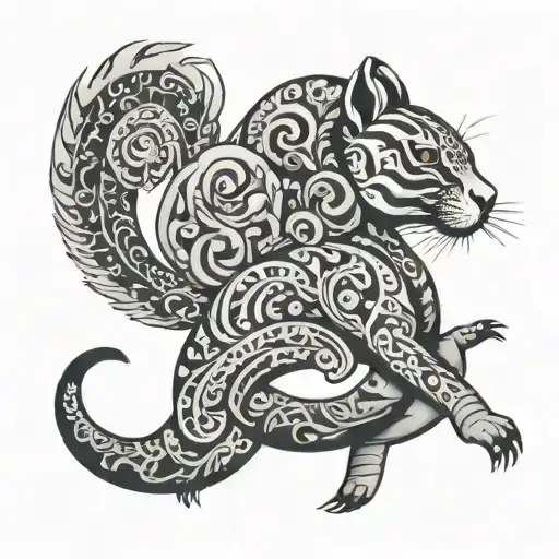 Tattoo Of An Animal Around My Belly Button