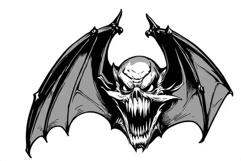Scary Bat Traditional Style