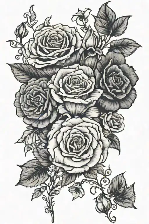 Rose Violet Marigold And Morning Glory Bouquet