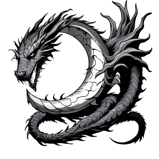 Dragon Tail Holding A Moon