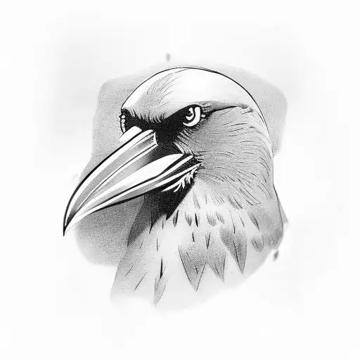 Crow With King Piece Of Chess And Carpentry Objects