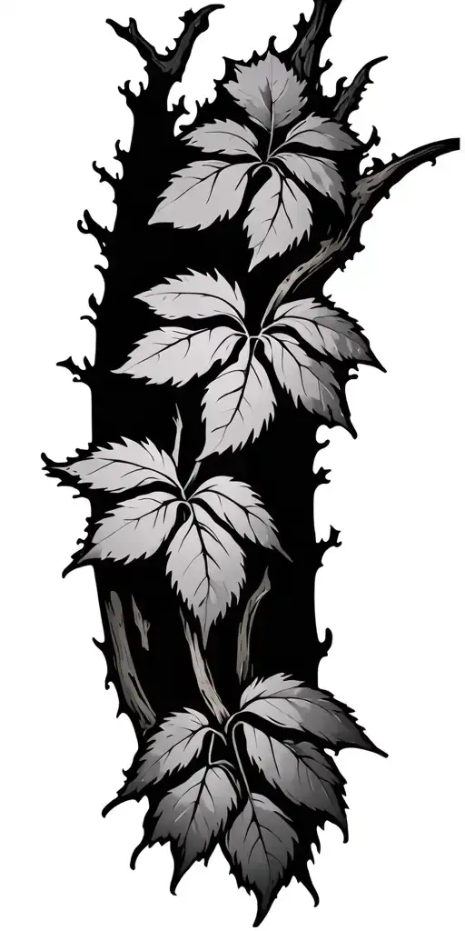 Tree Branch With 3 Leaves Sunrise