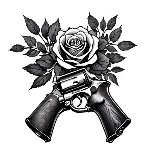 Gun And Roses Intertwined