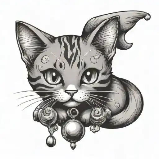 Cute Neko Cat With Bell