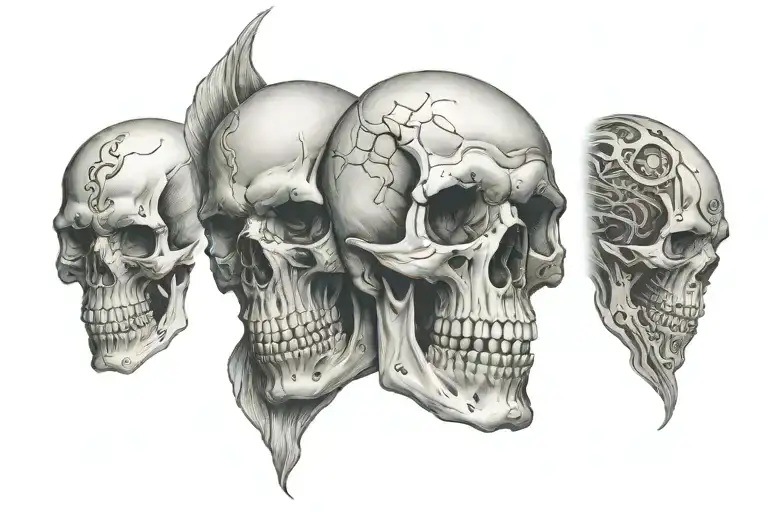 Skull With Diffrent Emotions