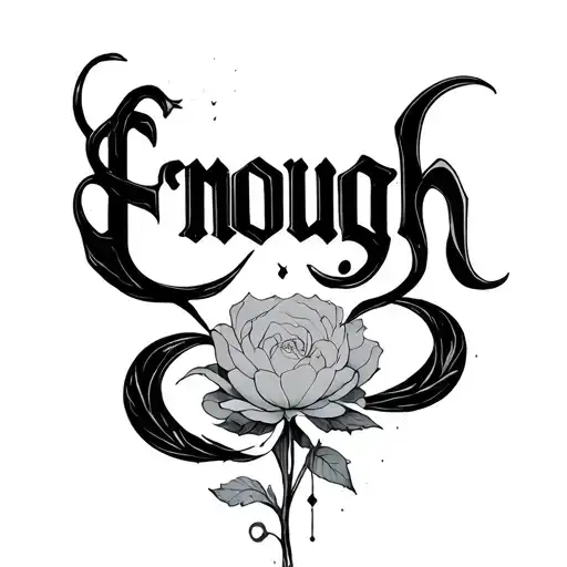 Ethereal Tattoo With The Word Enough And Small