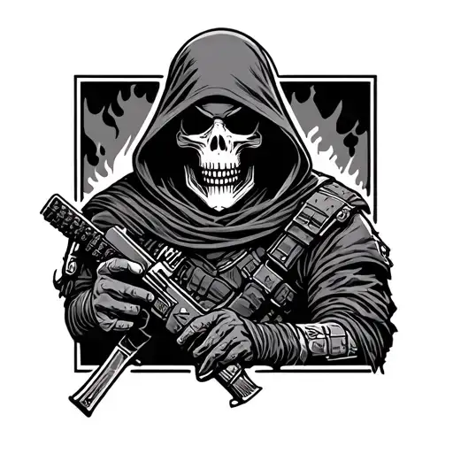 Grim Reaper Full Body As A Army Soldier