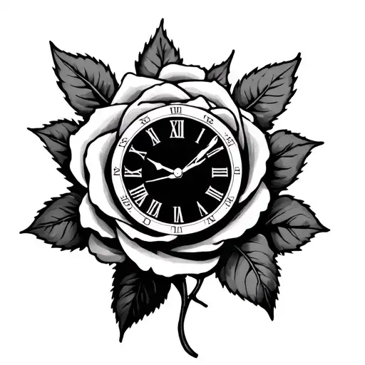 Lys Avec Une Horloge Avec Rose Intertwined