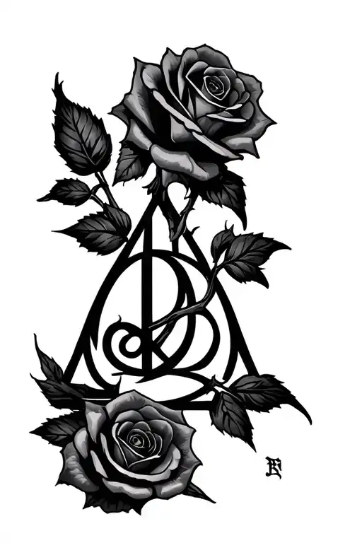 Deathly Hallows 4 Small Roses Modern