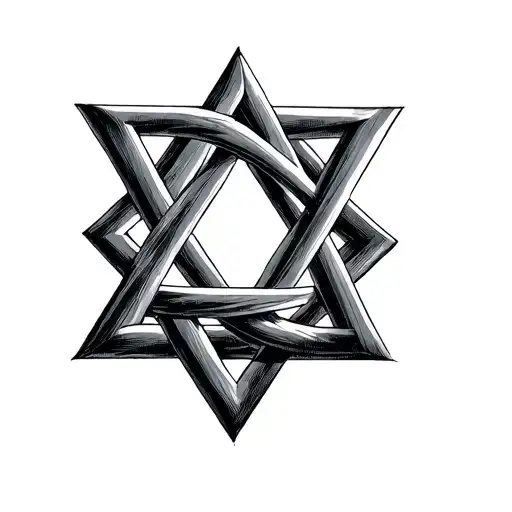 Star Of David Made From A Double Helix Intertwined