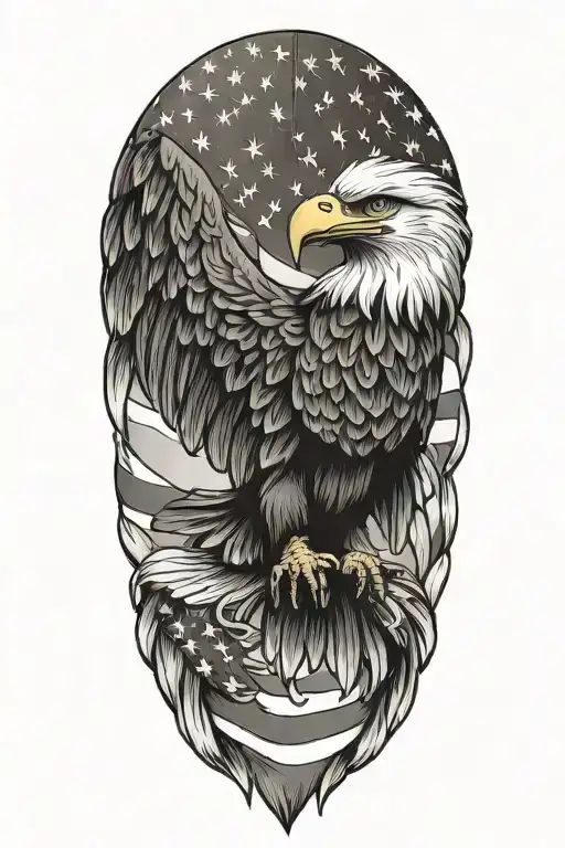 American Flag With Eagle
