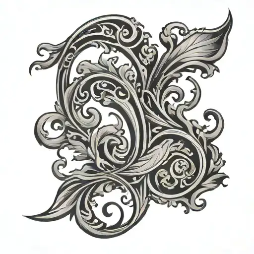 Open Parchment Scroll Back Stencil