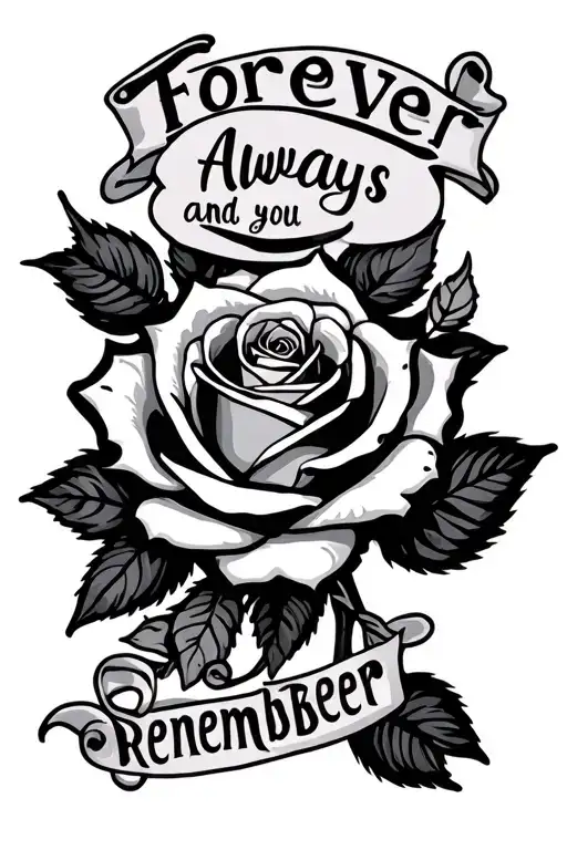 Rose With The Saying Forever And Always Remember You