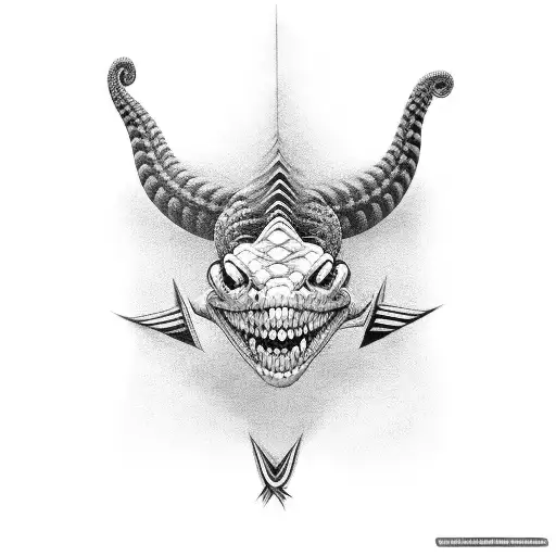 Skary Snake With Open Mouth Pierced Face