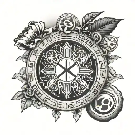 Medicine Symbol With Important Years In Circle Surrounding It