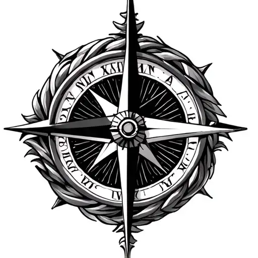 Compass Clock Rose Intertwined