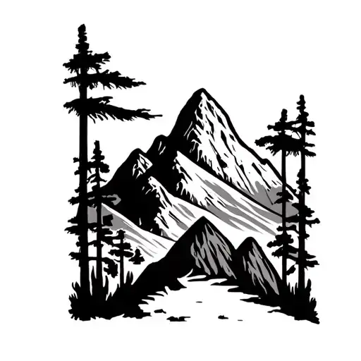 Mountain Range Silhouette New Mexico Zia Symbol