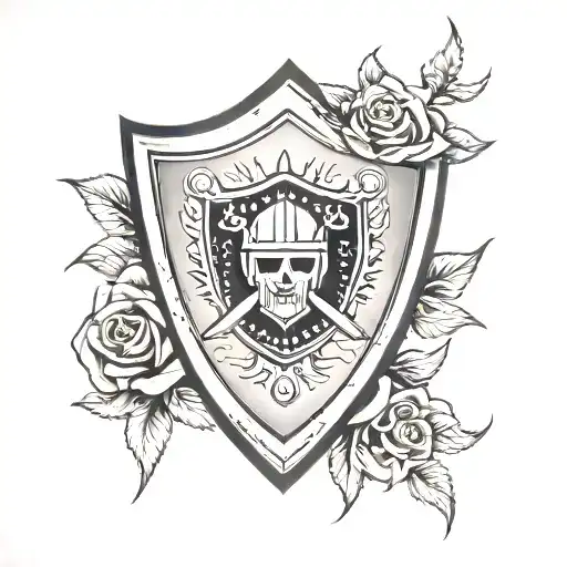 Raiders Shield With Rose