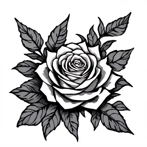 Large Hei Matau With Rose Intertwined