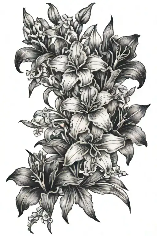 Gladiolus Flower Hawthorn Flower And Lily Of The Valley Bouquet