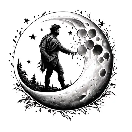 Man In The Moon Memorial Tattoo For My Best Friend