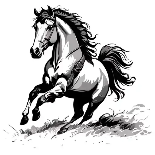 A Punchy Western Tattoo Bucking Horse