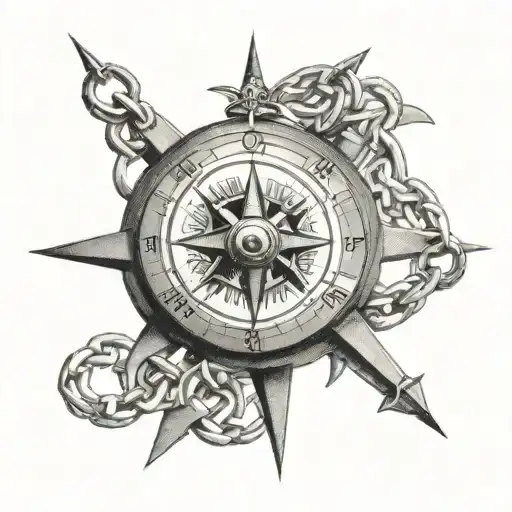 Compass With Chain Links