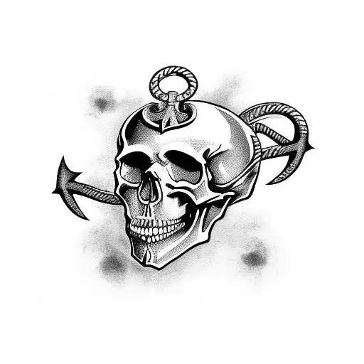 Skull With Anchors