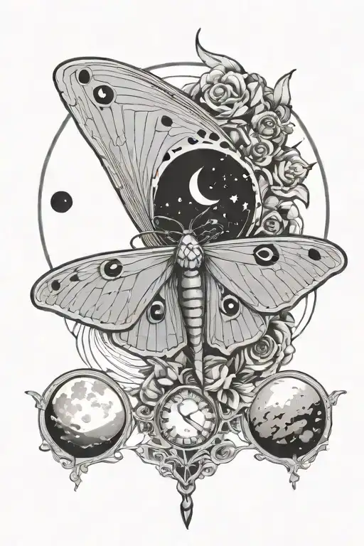 Luna Moth And Moon Phases