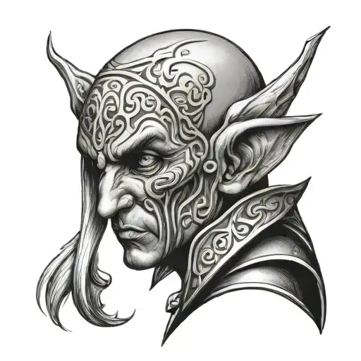 Bald Elf Warrior Face