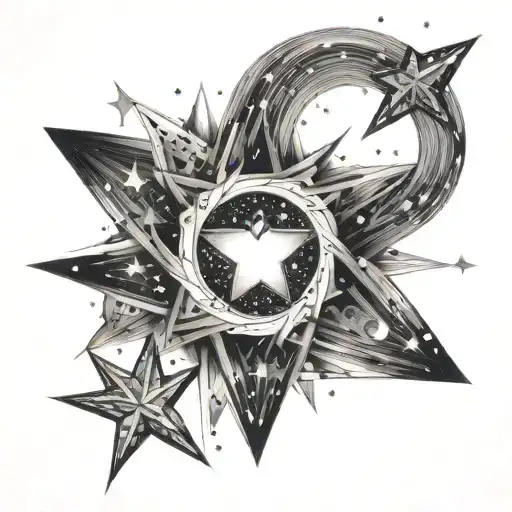 Four Different Stars Rotating In A Moving Universe With A Heart At The Center