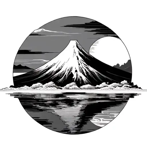 Japan Rising Sun Fuji