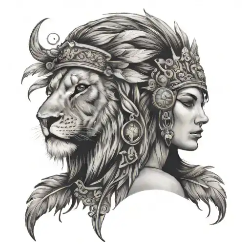Lion And Girl Headdress