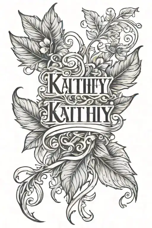 Kathy Name With Plant Vines