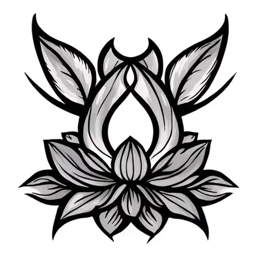 Unalome Symbol With Lotus