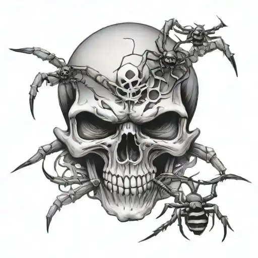 Skull With A Spider