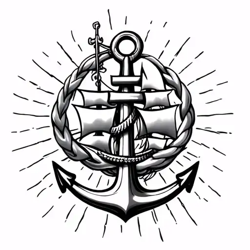 St Jude With Ships Anchor Intertwined