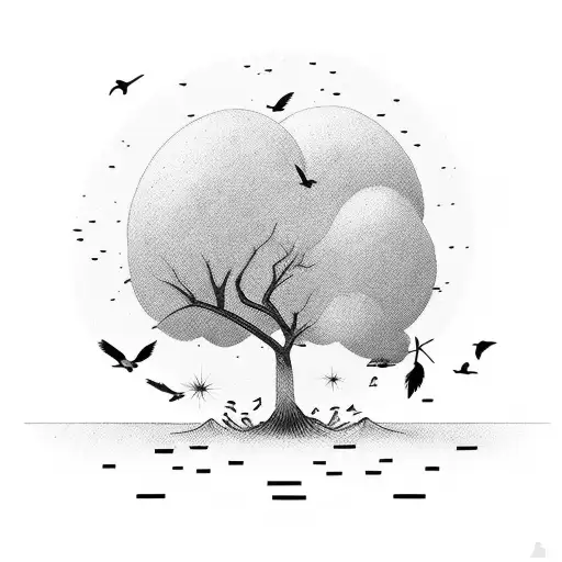 Birds Sitting In A Tree