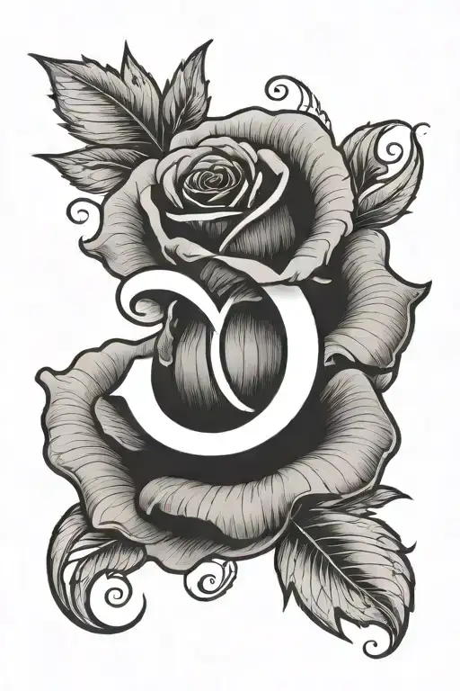 A Rose With The Letter C And G