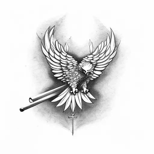 Eagle Talons Holding Cross